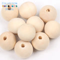 4-50mm 1-1000pcs Natural Wood Beads Round Spacer Wooden Pearl Lead-Free Balls Charms DIY For Jewelry Making Handmade Accessories