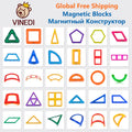 VINEDI Big Size Magnetic Building Blocks Magnetic Tiles Magnet Designer Construction