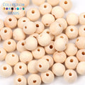 4-50mm 1-1000pcs Natural Wood Beads Round Spacer Wooden Pearl Lead-Free Balls Charms DIY For Jewelry Making Handmade Accessories