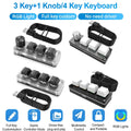3Key 1 Knob/4Key Customize Bluetooth Keyboard Macro Knob Copy Paste Shortcut Key E-sports Game Mini Mechanical Hot Plug Keyboard