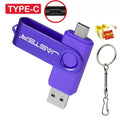 High Speed USB Type C USB Flash Drive 128GB Free Key Chain Pendrive 64GB Orange 2 in 1