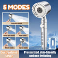 5 Spray ABS Portable Shower Head High Pressure Large Flow Spa Filtered Shower Heads with Stop Button Universal Bathroom Nozzle