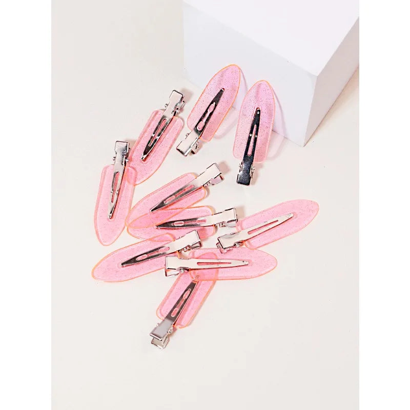 10pcs Seamless Fashion Transparent Hair Clips for Girls Makeup Facial Accessory Styling