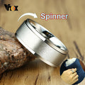 Vnox 6/8mm Spinner Ring for Men Stress Release Accessory Classic Stainless Steel Wedding Band Casual Viking Rune Sport Jewelry