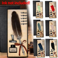 1 Set Vintage Calligraphy Pen Feather Dip Fountain Pen Set Ink Stationery Quill Creative Retro Writting Pen School Office Supply