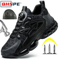 Rotating Button New Safety Shoes Men Anti-smash Anti-puncture Work Shoes Fashion Men
