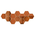 6/12pcs 3D Mirror Wall Sticker Hexagon Decal Home Decor DIY Self-adhesive Mirror Decor