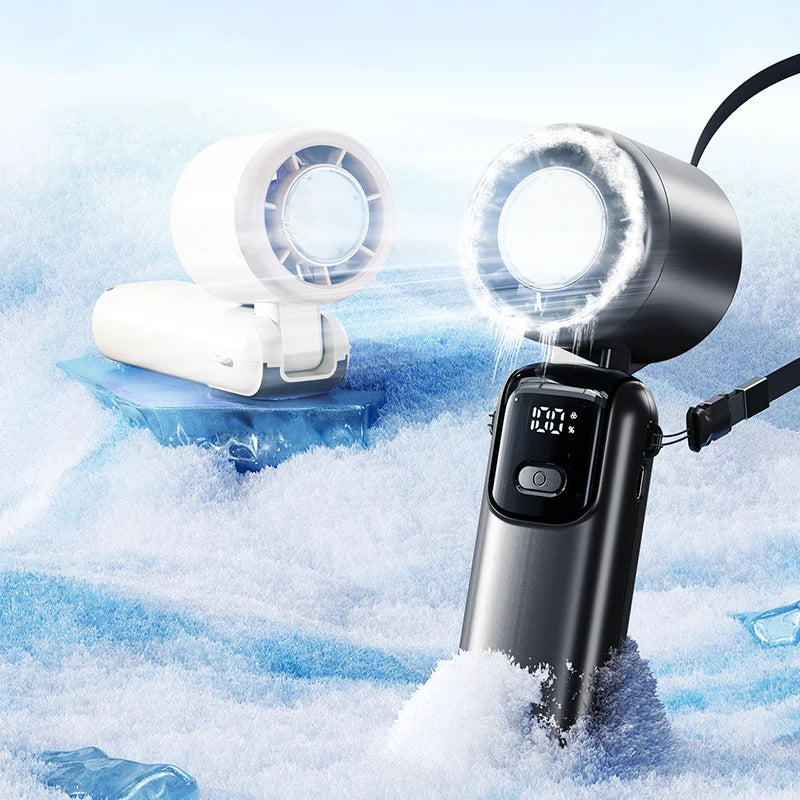 2026 New Semiconductor Refrigeration Handheld Electric Fan High-speed Violent Turbo Fan