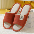 Home Linen Slippers For Men In Spring&Autumn Comfortable Bedroom Open-toed&Breathable