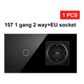 NYWP EU 86*86mm 1Gang 2Way Dual Touch Switch Tempered Glass Panel Stair Switch Bedroom