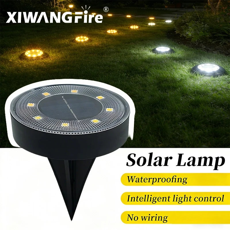 LED Outdoor Solar Power Ground Light IP68 Waterproof Lighting Control Path Deck Lights
