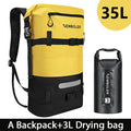 NEWBOLER 35L PVC Waterproof Dry Bags With Wet Pocket Backpack For Kayaking Boating Swimming Outdoor Sports Bag