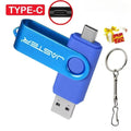 High Speed USB Type C USB Flash Drive 128GB Free Key Chain Pendrive 64GB Orange 2 in 1