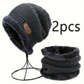 Winter Hat for Men Women Beanie Hats Scarf Glove Earmuff Set Thick Warm Slouchy Beanies