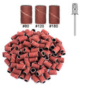 100pcs/50pcs Sanding Cap Bands For Electric Manicure Machine 180#/120#/80# Grit Nail