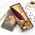 1 Set Vintage Calligraphy Pen Feather Dip Fountain Pen Set Ink Stationery Quill Creative Retro Writting Pen School Office Supply