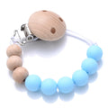 Baby Beech Pacifier Clip Round Colorful Silicone Teething Beads Food Grade Dummy Holder
