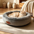 Thick Resilient Donut Pet Bed,Wear-Resistant Plush Round Dog Bed,Non-Slip Moisture-Proof Bottom, Comfort Cat Bed for Indoor Pets