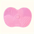 An Apple-Shaped Silicone Makeup Brush Cleaning Mat That Can Deeply Remove Dirt,