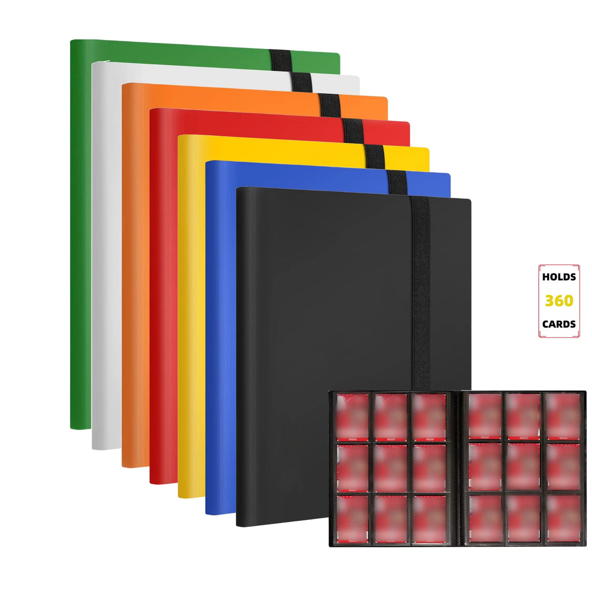 9 Pocket Trading Card Album Folder - 360 Side Loading Pocket Binder for Game Cards &