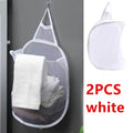 Foldable Storage Laundry Basket Organizer Dirty Clothes Mesh Bag Household Wall-mounted