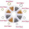 210-400pcs/Box Jewelry Making Kits Lobster Clasp Open Jump Rings End Crimps Beads Box