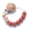 Baby Beech Pacifier Clip Round Colorful Silicone Teething Beads Food Grade Dummy Holder