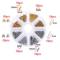 210-400pcs/Box Jewelry Making Kits Lobster Clasp Open Jump Rings End Crimps Beads Box