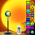 LED Sunset Lamp RGB, Mini USB Projector Light Remote Control for Bedroom Bedside