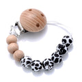 Baby Beech Pacifier Clip Round Colorful Silicone Teething Beads Food Grade Dummy Holder
