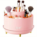 360 Rotating Makeup Organizer Plastic Cosmetic Storage 5 Compartments Multi-Functional
