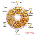 210-400pcs/Box Jewelry Making Kits Lobster Clasp Open Jump Rings End Crimps Beads Box