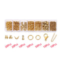 210-400pcs/Box Jewelry Making Kits Lobster Clasp Open Jump Rings End Crimps Beads Box