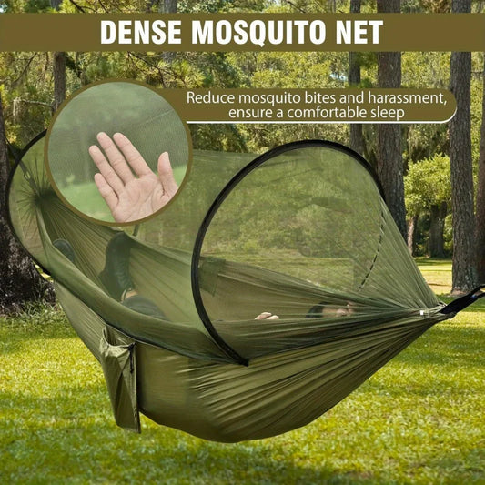 2-In-1 Camping Hammock With Mosquito Net 1.6lbs Ultralight Parachute Nylon Hanging Bed