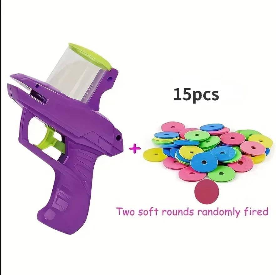 Colorful Flying Discs Set Cat Dog Toy Pet Toy Gun Launcher Interactive Toys for Kitten