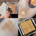 3Color Glitter Purple Eyeshadow Palette Mini Portable Earth Color Matte Eyeshadow Long