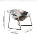 304 Stainless Steel Raised Cat Bowl with 15 Elevated Design Tilted Neck Guard Healthy