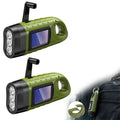 New upgrade 3LED Portable Outdoor Hand Crank Solar Powered Flashlight For Fishing Hiking With Folding Buckle Emergency Lamp