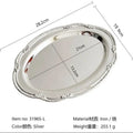 Vintage Embossed Silver Tray Serving Platter For Desserts Jewelry Storage Organizer Snack Plate Dining Table Decoration
