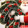 Artificial Christmas Garland Strip Xmas Tree Tinsel Garlands with Bowknot Matte Christmas Felt Strip DIY Wreath Ornaments