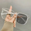 Anti Blue Light Photosensitive Color Changing Polygonal Large Frame Myopia Glasses 6023