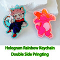 Custom Logo Acrylic Keychain Cat Dog ID Charm Print Holographic Personal Photo Pet