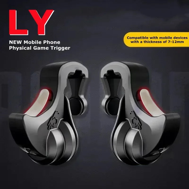 LY 2Pcs Mobile Phone 4 Finger Physics Game Trigger for PUBG Aim Shooting L1R1 ABS Alloy