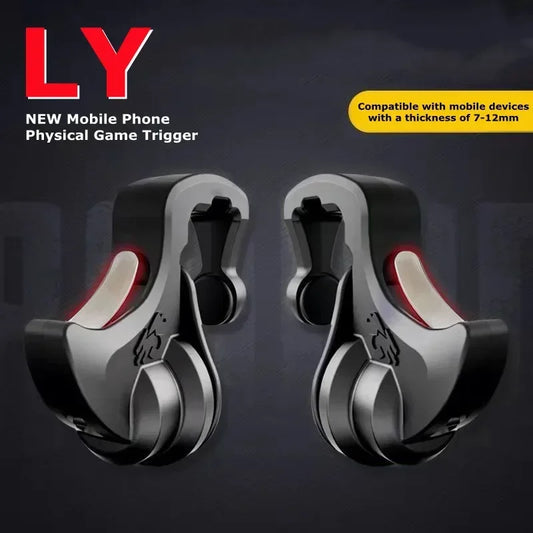 LY 2Pcs Mobile Phone 4 Finger Physics Game Trigger for PUBG Aim Shooting L1R1 ABS Alloy