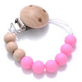 Baby Beech Pacifier Clip Round Colorful Silicone Teething Beads Food Grade Dummy Holder