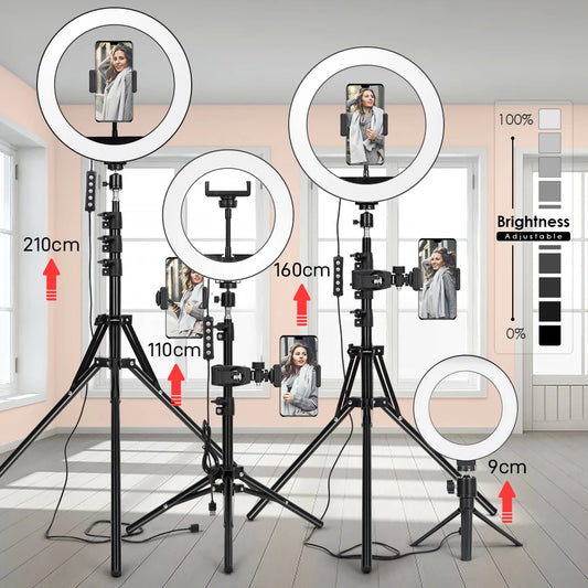 Tripod With LED Ring Light For Phone Tripod Camera Stand Selfie Photography Light LED