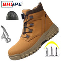 Rotating Button New Safety Shoes Men Anti-smash Anti-puncture Work Shoes Fashion Men