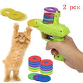 Colorful Flying Discs Set Cat Dog Toy Pet Toy Gun Launcher Interactive Toys for Kitten