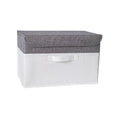 Washable Cotton Linen Fabric Folding CD Storage Box Foldable Bins Toys Organizer With Lid Storage Basket Laundry Basket