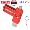 High Speed USB Type C USB Flash Drive 128GB Free Key Chain Pendrive 64GB Orange 2 in 1